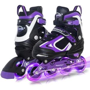 MammyGol Adjustable Inline Skates for Kids Boys Girls Youth Beginner with Light up Wheels Ages 5-8