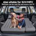 Back Seat Car Air Mattress: Inflatable SUV Car Camping Bed for Truck Van, Thickened Double-Sided Flocking Travel Car Sleeping Pad with Air Pump 2 Pillows, Deep Gray