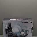 MOUKABAL Dish Drying Rack, Dish Rack, Stainless Steel Dish Racks for Kitchen Counter, Dish Drainer with Removable Utensil Holder, Drainboard, Grey, 13''W x 17''L