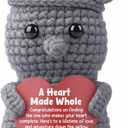 Unique Wedding Gift for Couple, Crochet Tin Man Plush with A Heart Made Whole Card - Sentimental Engagement Keepsake for Bride and Groom, Mr & Mrs Newlywed Home Decor