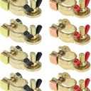 QWORK Brass Marine Grade Battery Terminal Top Post, 4 Pairs Battery Terminal Connectors, Battery Terminal Clamps for Boat Car RV, Fit All Standard Top of Post Batteries, 4 Positive + 4 Negative