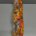 Ivydale 2 PCS Artificial Fall Hanging Flowers Fake Petunias Outdoor, Silk Faux Morning Glory Flowers with Eucalyptus,UV Resistant Realistic Mums Plants for Home Garden Decor (Fall Orange+Yellow)