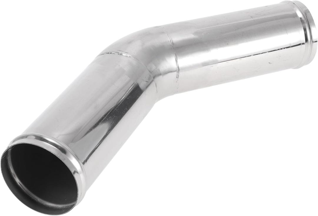 2 x Motoforti 45 Degree Mandrel Exhaust Tube with Bead Roll DIY Custom Car Modified Exhaust Pipe Tubing Piping 3.5" OD 7.87" Length T304 Stainless Steel Silver Tone
