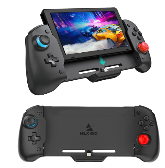 NexiGo Gripcon Switch Controller for Handheld Mode, Ergonomic Controller for Nintendo Switch with 6Axis Gyro, Dual Motor Vibration, Compatible with All Games of Switch, Not for OLED