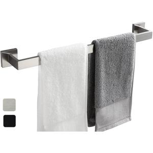 24 Inch Towel Bar for Bathrooms 12/16/20/24/28/32/36 Inch Stainless Steel 304 Brushed Nickel Towel Holder Modern Square Towel Rod Rustproof Wall Mount (1, Brushed Nickel, 24 Inch)