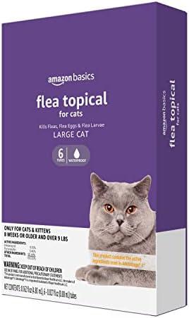 Amazon Basics PreventativeTopical Flea Treatment for Large Cats (Over 9 Pounds), 4 Count (Previously Solimo
