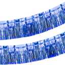 2 x 2 Pack Iridescent Fringe Float Curtain, Metallic Foil Fringe Garland Shiny Wall Hanging Drapes Tassel Foil Float for Parade Float Trailer, Outdoor Indoor Birthday Holiday Party Decoration (Royal Blue)