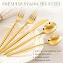 Astercook Silverware Set 48-Piece Gold Flatware Set with Steak Knives Food-Grade Stainless Steel Cutlery Set for 8 Mirror Polished Utensils Set for Home Kitchen Restaurant Mothers Day Gifts for Women