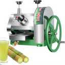 Manual Sugar Cane Press Juicer, Heavy-Duty Triple Stainless Steel Roller Design, Motor-Ready Interface, 2.5" Wide Inlet, High-Yield Hand Crank Cane Extractor for Home & Small Commercial Use