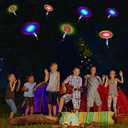 WELLVO 60Pcs Rocket Helicopter with LED Lights 30 Launchers + 30 Glow Rocket Helicopters Glow in The Dark Party Supplies Flying Outdoor Toys Party Favors for Kids 8-12,4-8