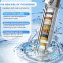 PWERAN Filtered Shower Head with Handheld, High Pressure Water Flow and Multiple Spray Modes Shower Head with Filter, Power Wash for Hard Water, Showerhead with ON/OFF Switch for Pets Bath, Gray