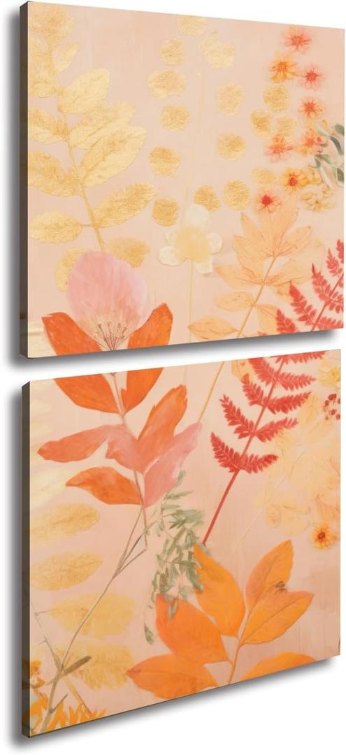 Oil Painting Style Decorative Poster - Autumn Memories - Canvas Wall Art Decorative Picture Prints For Library, Living Room, Study, Modern Home Decor, As A Gift To Friends, 11 X 11 Inch, 2 Pcs - D01