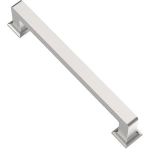 Alzassbg 10 Pack Brushed Satin Nickel Cabinet Pulls, 5 Inch(128mm) Hole Centers Cabinet Handles Square Kitchen Hardware for Cabinets AL3046SN