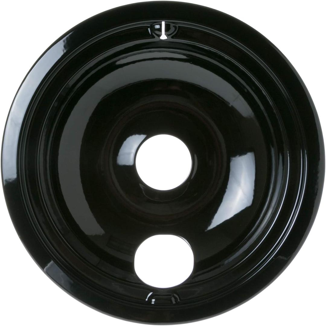 GE WB31M19 Genuine OEM 8" Porcelain Burner Drip Bowl (Black) for GE Electric Ranges