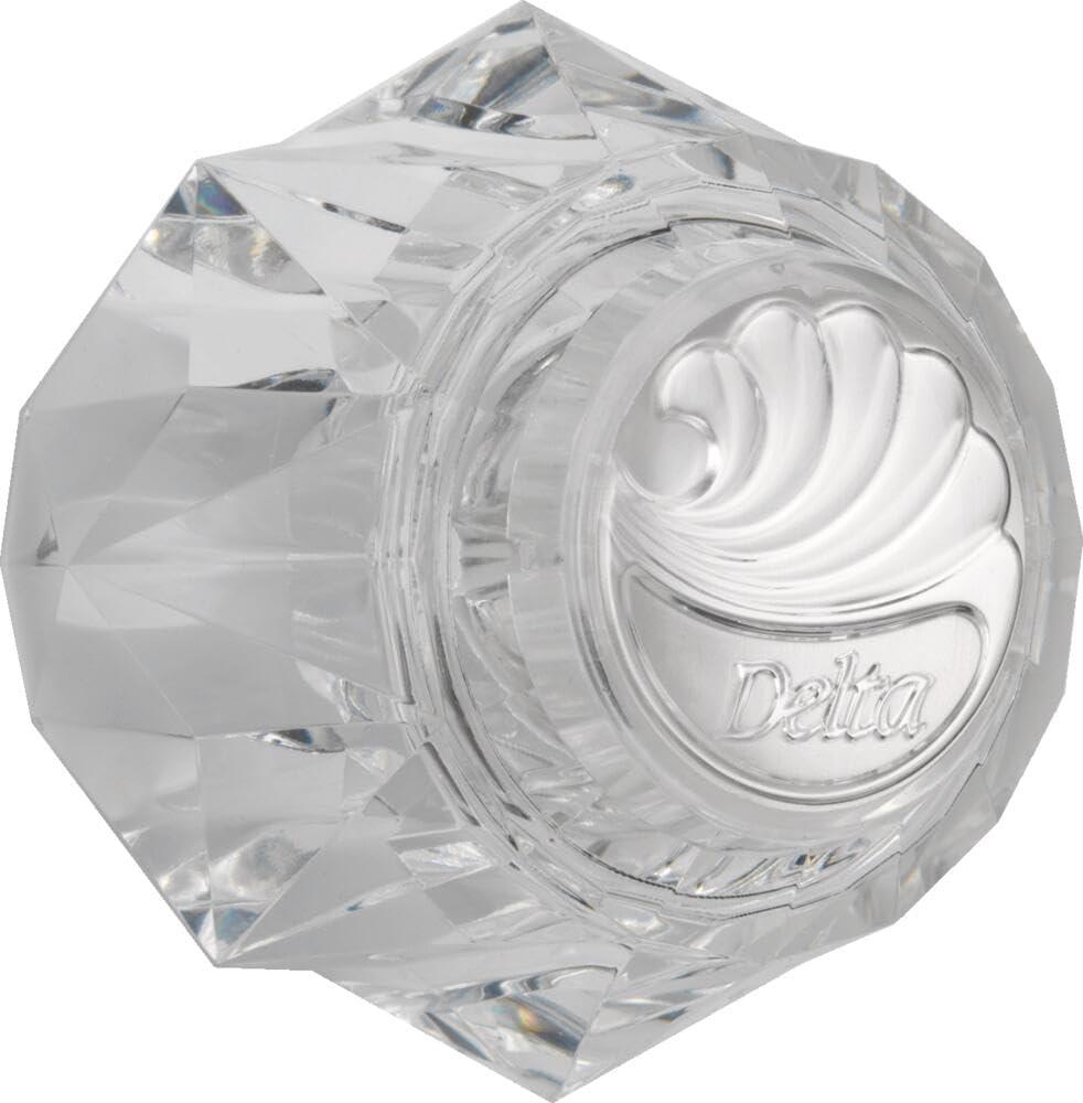 Delta Faucet RP17451 Single Clear Knob Handle Kit with Button and Set Screw for Tub/Shower Chrome, 2-1/2" H x 2-1/8" W