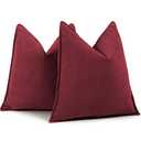ZWJD Burgundy Pillow Covers 20x20 Set of 2 Chenille Throw Pillow Covers with Elegant Design Soft and Luxurious Decorative Throw Pillows for Couch, Bed, and Home Decor