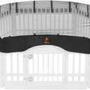 PJYuCien Dog Playpen Mesh Top Cover, Fits 36 Inch 6 Panels Regular Hexagonal Plastic Exercise Pet Pen, Telescopic Buckles Connections, Black (Note: Only Cover, Fence Not Included)