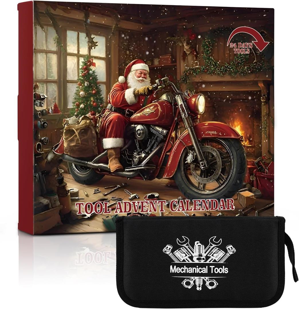 Artmag Tool Advent Calendar - 24 Days Christmas Countdown Calendar Mechanic Tools Set Christmas Gadget Surprise Gift for Adult Men Tool Enthusiasts