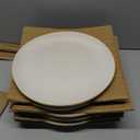 famiware Tempus Dinner Plates Set for 6, 10.5 Inch Dish Set, Kitchen Plates, Microwave and Dishwasher Safe, Scratch Resistant - Antique White