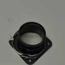 PATIKIL 3" Duct Connector Flange, Dryer Vent Wall Plate Square to Round Straight with Ducting Clamp for Air Heating Cooling Ventilation Exhaust Fan, Black