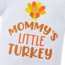 Toddler Baby Girls Thanksgiving Day Tulle Dress Mommys' Little Turkey Long Sleeve Party Skirt Set Outfit (White)