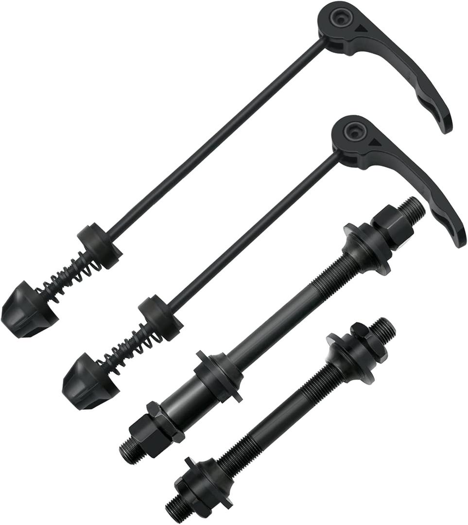 AiTuiTui 1 Pair Bike Quick Release Axle Skewer Bicycle Hub Parts, Front & Rear Axle Hollow Shaft Kit Replacement for Road, Mountain, MTB, BMX Bikes