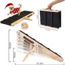 Wooden Pet Ramp for Bed, Foldable Dog Ramp with Removable Side Rails, Lightweight Ramp for Dogs for Large Dogs Senior Cats, Supports up to 50 lbs for Easy Access to Bed or Car (Trumpet)