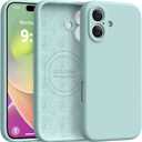 Ktele Magnetic for iPhone 16 Case [Compatible with Magsafe] [Premium Silicone Satin-Smooth Touch] Slim Shockproof Anti-Scratch Microfiber Lining Case, 6.1 inch, Mint