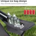 LET'S CAMP Camping Chair 2 Pack Folding Chair with 4-Can Cooler Bag Portable Lawn Chair with Cup Holder,Storage Pocket, Supports 350LBS, Collapsible Chair for Camp, Beach, Picnic (Grey)