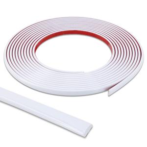 Lunghaa Peel and Stick Shiny White Finish Molding Trim, 393.7" x 0.31" Flexible Decoration Strip for Wall, Tile Edge, Mirror, Cabinet, Furniture and DIY Home Decor
