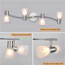 HiBay LED Track Lighting Fixtures, Rotatable 4-Light Ceiling Spot Light, Modern Spotlight with Glass Shade for Living Room Kitchen Dining Room, E12 Base (Bulbs Not Included)