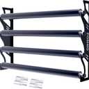 FOSHIO Vinyl Holder with Mounting Hardware,Metal Rack Heavy Duty Vinyl Storage Tool for 4 Rollers of Vinyl,Transfer Paper Tape,Wallpaper,Window Film,Wall Mount Garage Workshop,Rollers Not Included