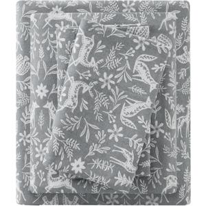 True North by Sleep Philosophy Flannel Sheets Queen Size, Cozy 100% Cotton Flannel Bed Sheets, Ultra Soft Cute Sheet Set, Novelty Print Themed Cold Weather Warm Bedding Set, Sage Winter Fauna, 4 Piece