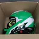 Youth Dirt Bike Helmet DOT Certified - Full Face Motorcycle Helmet for Off-Road, ATV, Street Riding, Includes Adjustable Goggles & Protective Gloves (X-Large, GREEN)