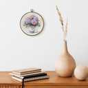 2 x TLESKE Vintage Hydrangea Flowers Round Wall Art Decor Framed 10x10, Chinoiserie Spring Floral Canvas Wall Art Prints Artwork, Grand Millenial Grandmillennial Wall Hanging Decor for Bedroom Living Room, (Mix)