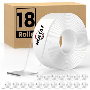 NULTAT Strong Double Sided Tape Heavy Duty, Nano Reusable, Removable, Washable Double Stick Tape for Wall, Multipurpose Clear Adhesive High Temperature Tape 1.18" x 120" (180 Feet)