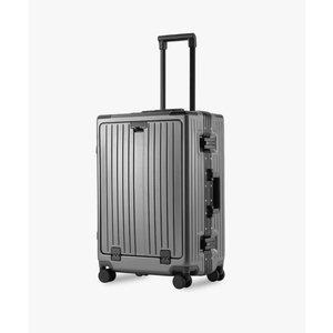 Carry On Luggage 22x14x9 Airline Approved Aluminum Frame, 20 Inch Hard Shell Carry On Luggage, Suitcase Carry-on Zipperless Luggage, TSA Approved (Grey)