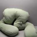 Meiz Pregnancy Pillow, U Shaped Pregnancy Pillows for Sleeping Cooling, 55 Inch Maternity Pillow for Pregnant Women, Body Pillows for Adults, Rayon Cover from Bamboo, Sage Green