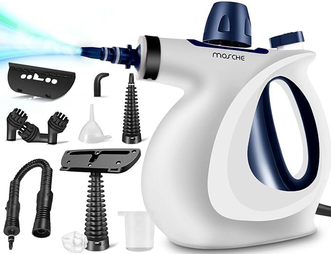 Handheld Pressurized Steam Cleaner with 12 pcs Accessories, Portable Steamer for Cleaning, Steam Cleaner for Home Use, Steamer for Cleaning Car, Furniture, Floor, Upholstery, Grout and Tile, Deep Gray
