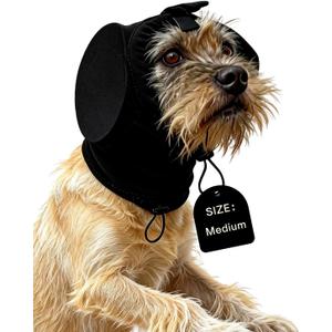 Dog Headphones - Dog Ear Muffs Noise Protection, 36dB NRR Noise Cancelling; Calming for Anxiety Relief, Warm, Easy-Wearing & Washable; Multi-Scenes (Fireworks, Thunder, Travel) - M (Black)