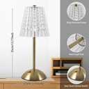 Cordless lamp,Dimmable Crystal Table Lamp 3 Colors LED Gold Lamp,Touch Lamp Diamond Crystal Lamp, Rechargeable Small Lamp, Wireless Lamp Vintage Lamp for Bedroom Living Room Bathroom Hotel Bar