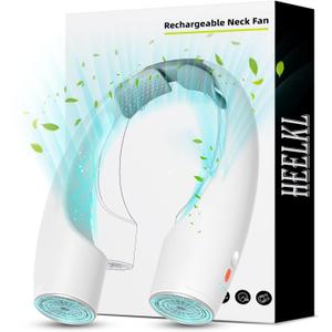 Heelkl AI Neck Fan, 4 Speeds Adjustable Portable Personal Fan Rechargeable, 4000 mAh Battery Faster Cooling Wearable Fan, Ultra Quiet for Home, Office, Travel, Outdoor