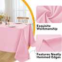 10-Pack Pink Tablecloths for Rectangle Tables, 60 x 102 Inches, Stain-Resistant Polyester Fabric for 6 Foot Tables - Washable Table Covers for Weddings, Banquets, Birthday Parties, Events