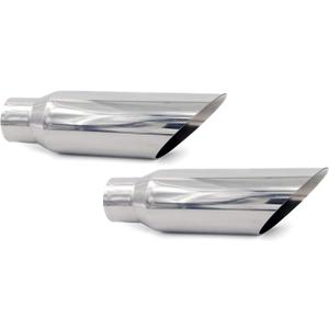 RP Remarkable Power, 2.5" Inlet - 3.5" Outlet 12" Long Stainless Steel Angle Cut 45 Degree Exhaust Tips, 2 Pack
