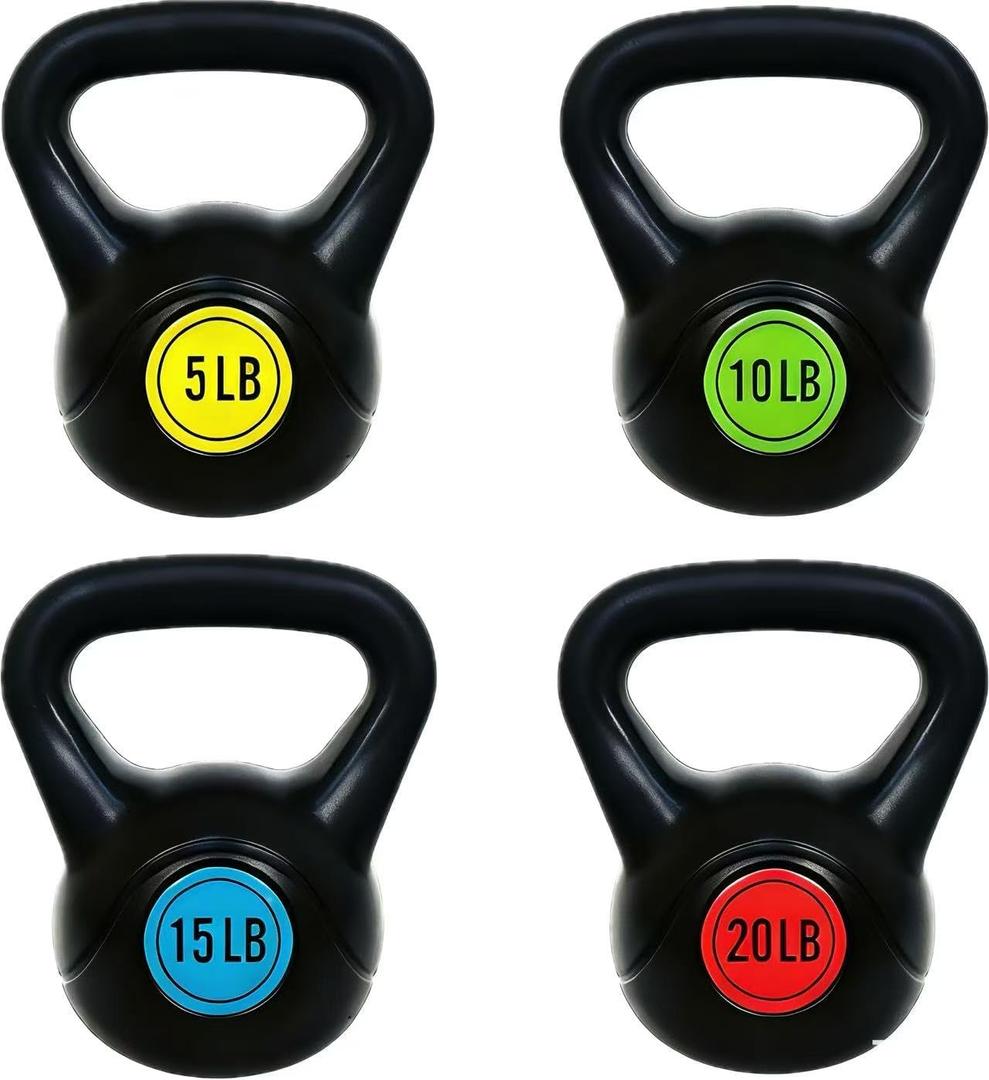 OLIXIS 4-Piece Kettlebell Sets, Strength Training Kettlebells, Weights Set for Women Men, 50 pounds