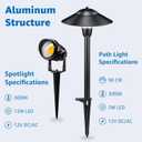 SUNVIE LED Landscape Lighting Kit Low Voltage Landscape Lights with Transformer Low Voltage Pathway Lights Aluminum Landscape Spotlights Path Lights with Connectors for Yard House Garden Tree