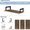 Harwaya Floating Book Shelves for Wall Set of 3, 17 x 8 Inch Deep Wooden Wall Bookshelf for Bedroom Office, Rustic Wood Hanging Wall Shelves for Living Room Kitchen (Dark Brown)