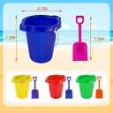 Large Sand Bucket Pail with Shovel, 7'' Large Size Sand Water Bucket for Beach Fun Great Summer Party Accessory, 7.5 x 6.7 inches , 7.5 inches