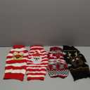 Frienda 4 Pieces Christmas Dog Sweaters Halloween Puppy Holiday Sweaters Santa Reindeer Snowman Snowflake Pumpkin Pet Clothes for Xmas Dog Cat Costume(Medium,Cute Pattern)