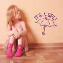 Design With Vinyl Home Wall Decals - It's a Girl Removable Wall Sticker Home Decoration - Size: 43 in x 43 in